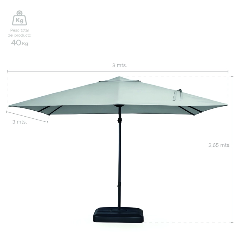 QUITASOL PARA TERRAZA LATERAL GRIS 360 VINCENZI - 3