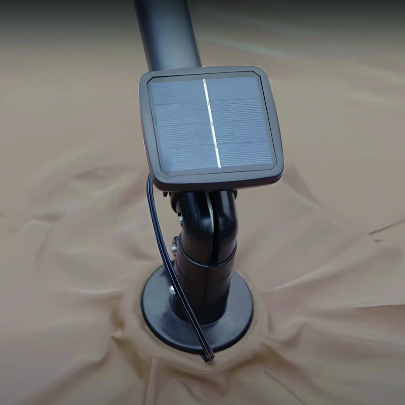 QUITASOL TERRAZA 360° 3X3 MT PANEL SOLAR LUZ LED KHAKI OSCURO VINCENZI - 5