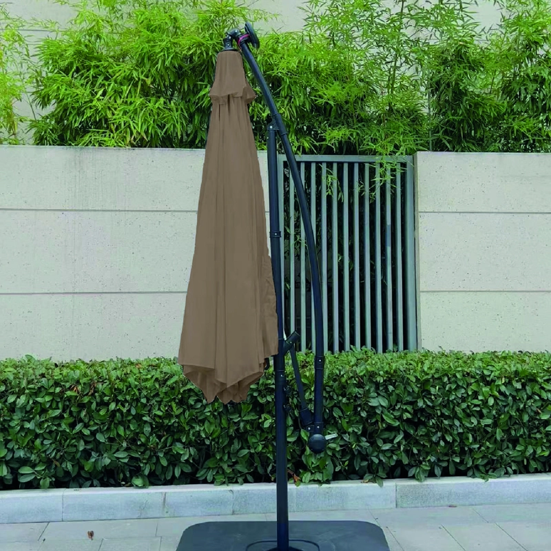 QUITASOL TERRAZA 360° 3X3 MT PANEL SOLAR LUZ LED KHAKI OSCURO VINCENZI - 7