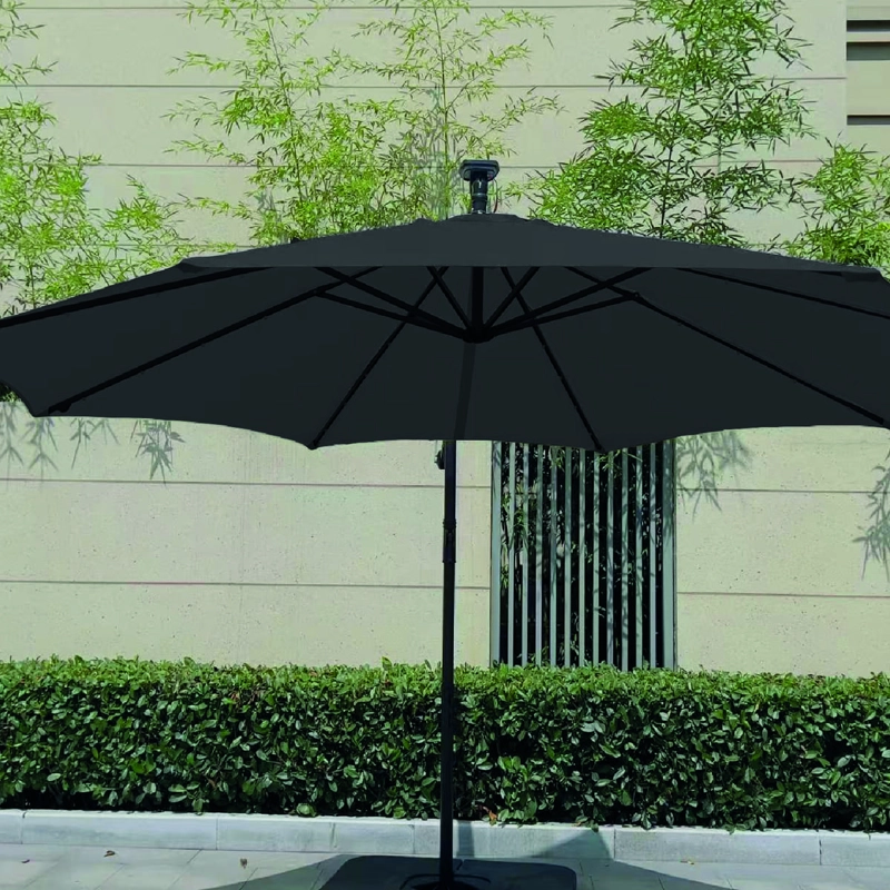 QUITASOL TERRAZA 360° 3X3 MT PANEL SOLAR LUZ LED GRAFITO VINCENZI - 10
