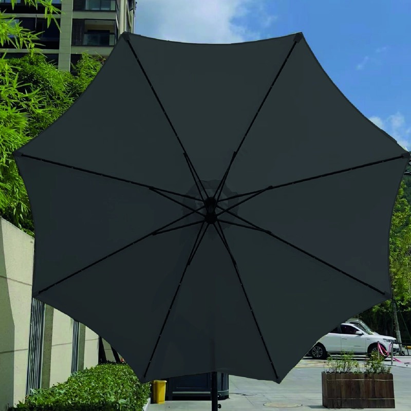 QUITASOL TERRAZA 360° 3X3 MT PANEL SOLAR LUZ LED GRAFITO VINCENZI - 8