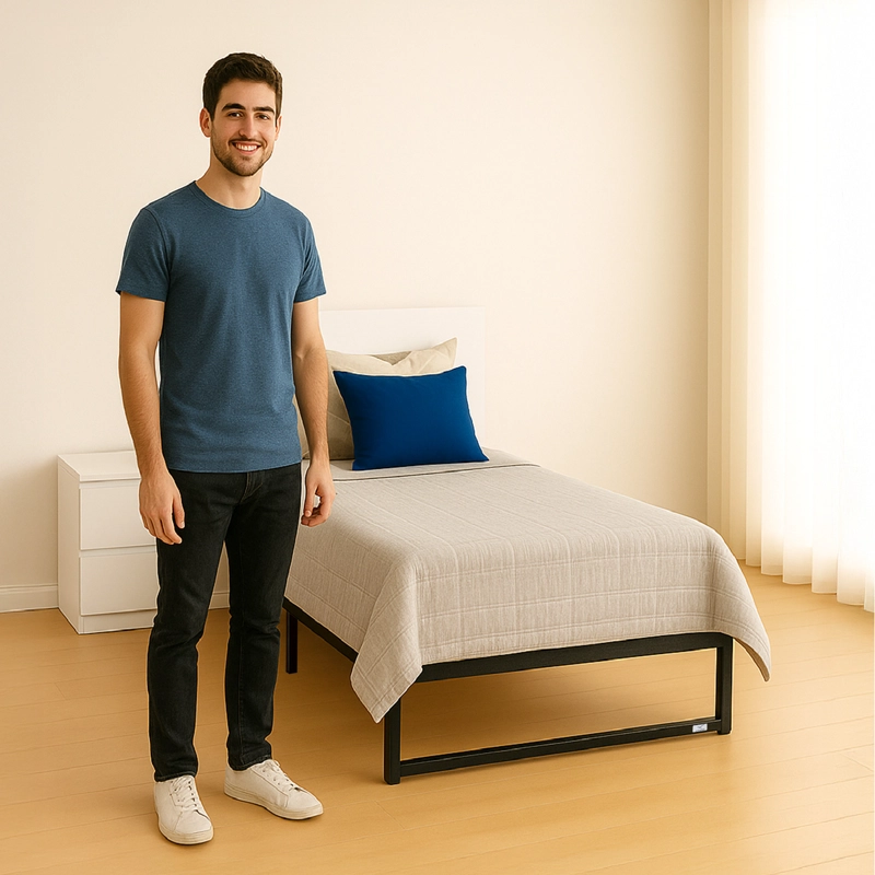 BASE PARA CAMA EUROPEA ACERO NEGRO 90X190 ZEN 1 PZA VINCENZI - 6