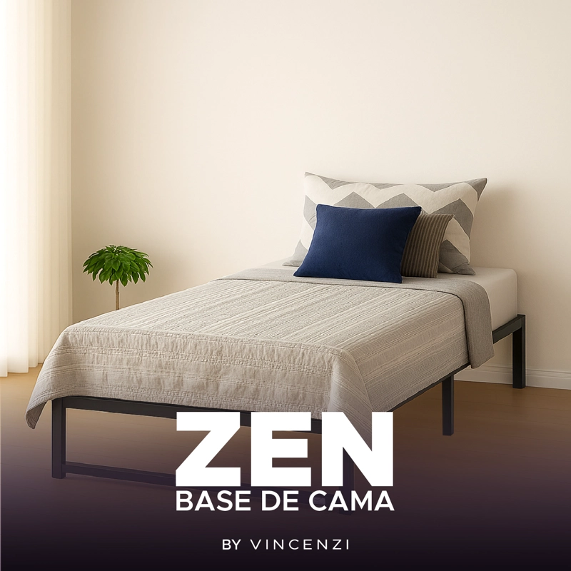BASE PARA CAMA EUROPEA ACERO NEGRO 90X190 ZEN 1 PZA VINCENZI - 7