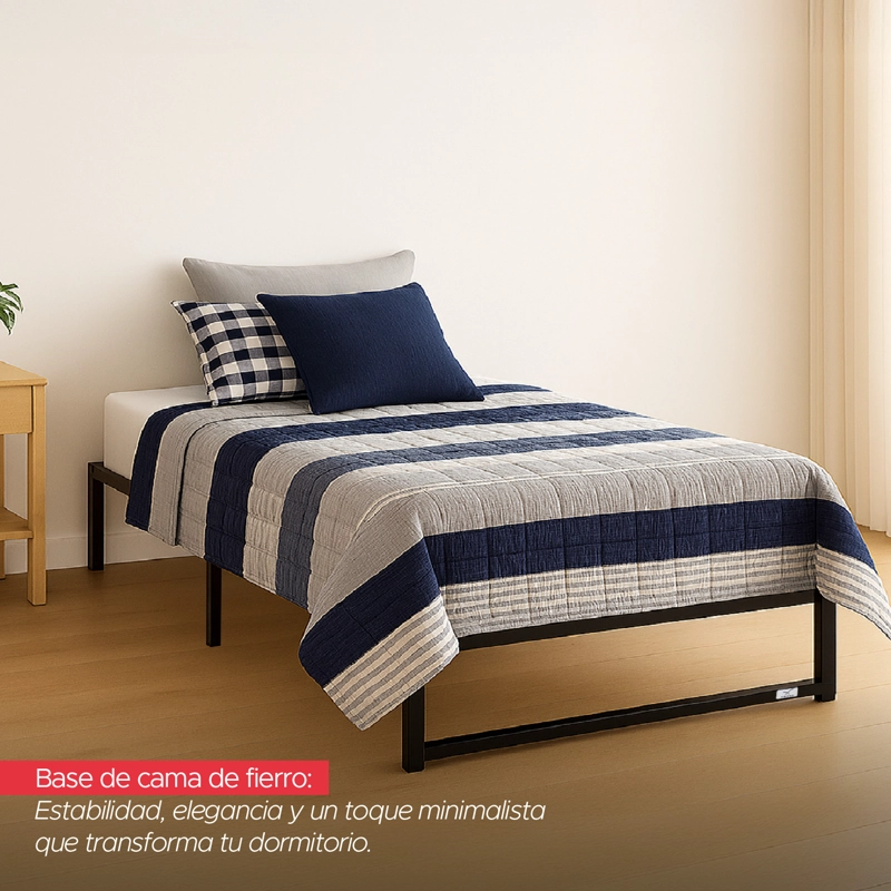 BASE PARA CAMA EUROPEA ACERO NEGRO 105X190 1,5 PZA VINCENZI - 5