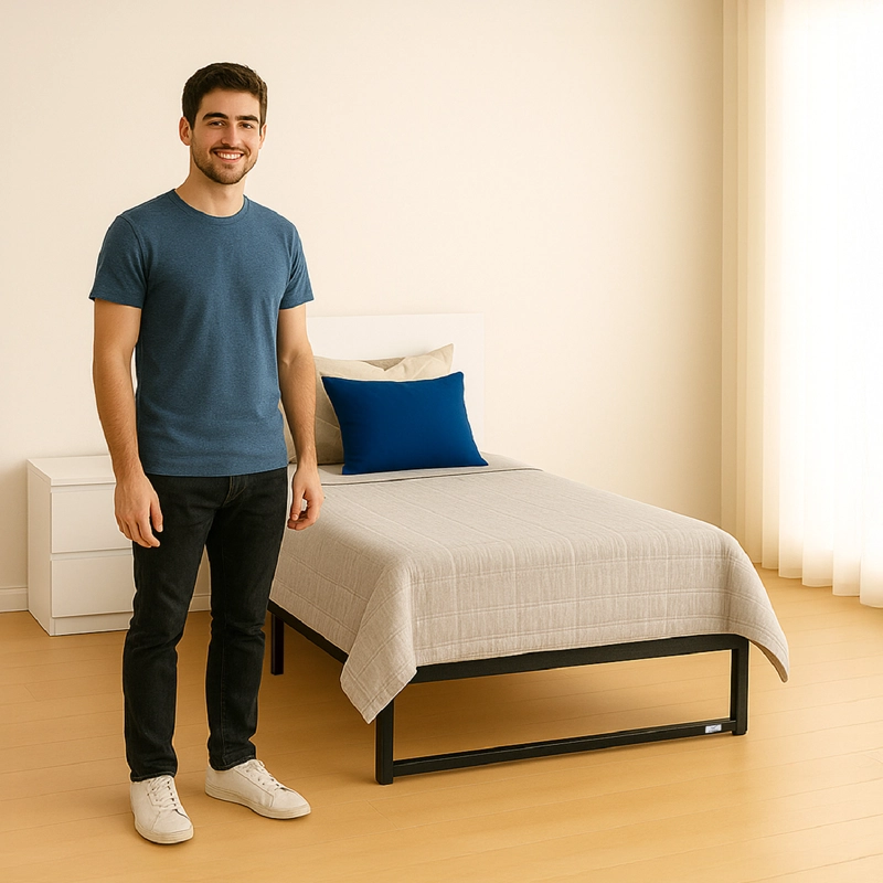 BASE PARA CAMA EUROPEA ACERO NEGRO 105X190 1,5 PZA VINCENZI - 6