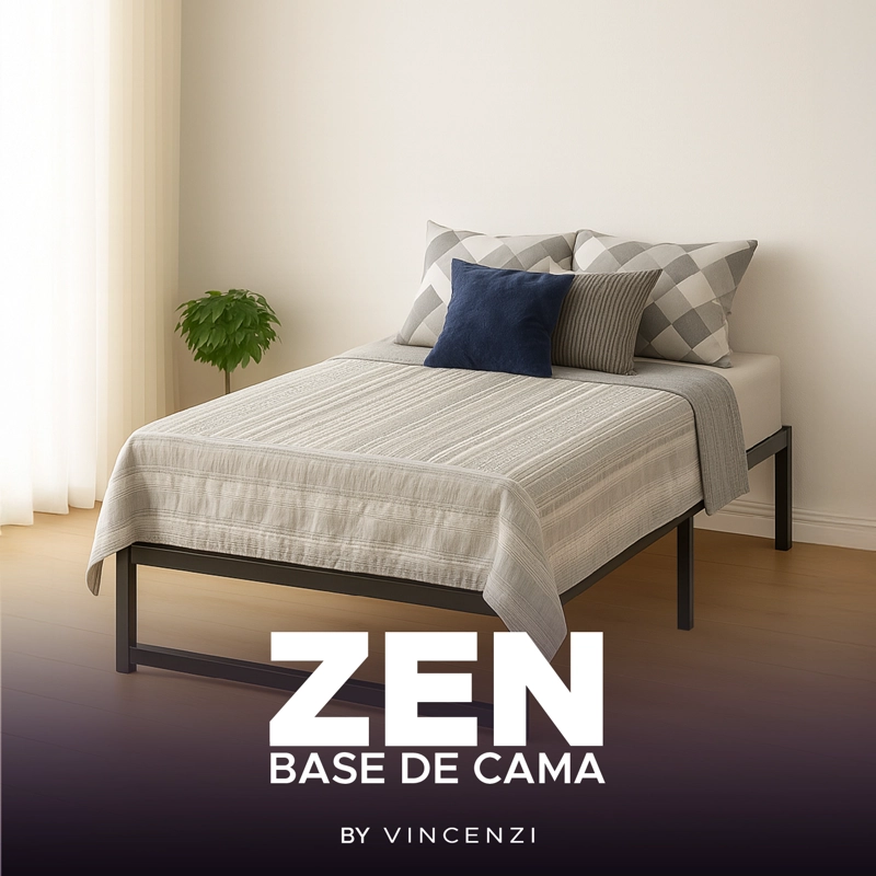 BASE PARA CAMA EUROPEA ACERO NEGRO 105X190 1,5 PZA VINCENZI - 7
