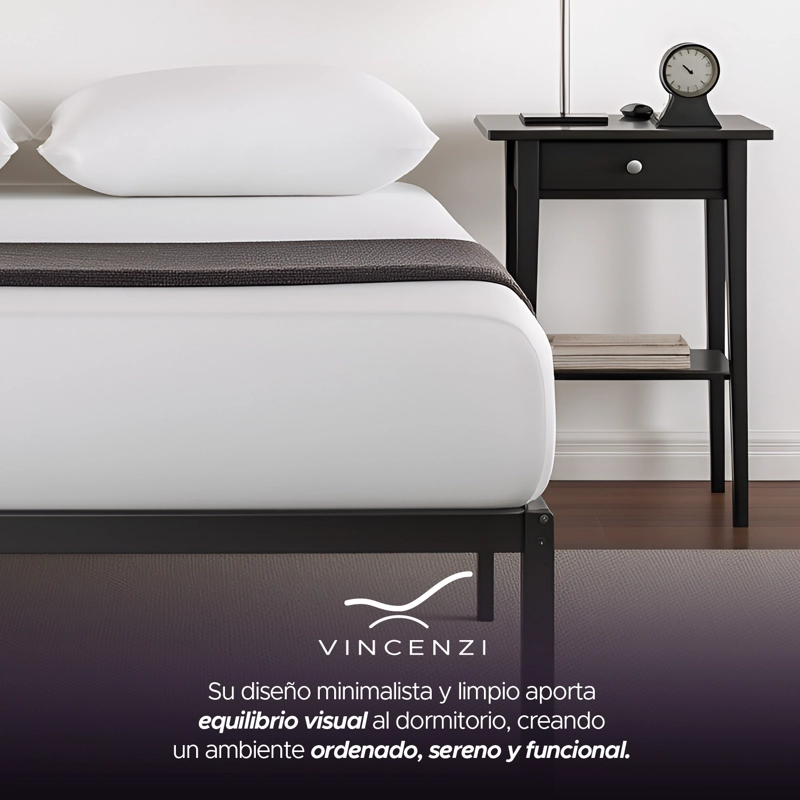 BASE PARA CAMA EUROPEA ACERO NEGRO 105X190 1,5 PZA VINCENZI - 8