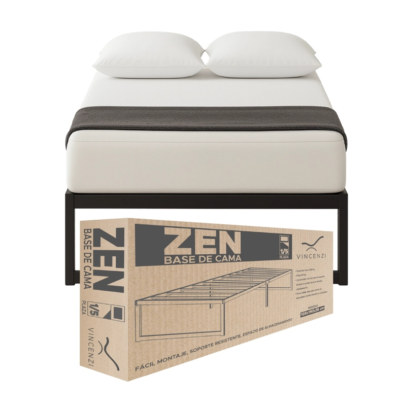 BASE PARA CAMA EUROPEA ACERO NEGRO 105X190 1,5 PZA VINCENZI - 9