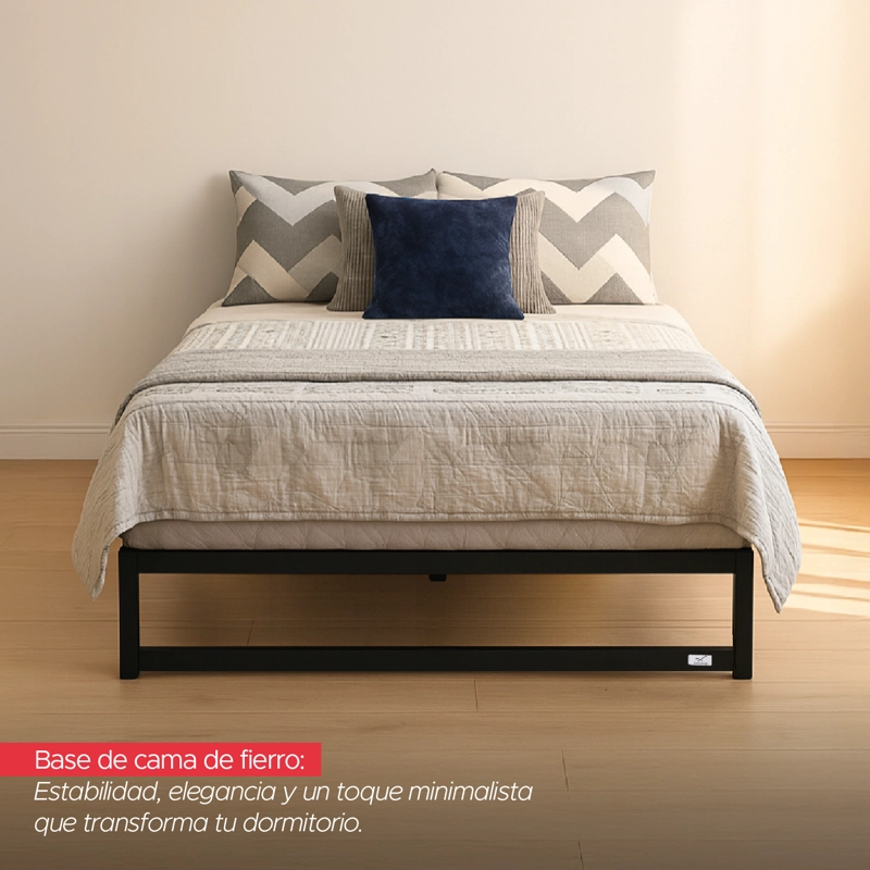 BASE PARA CAMA EUROPEA ACERO NEGRO 150X190 CM 2 PZA VINCENZI - 5