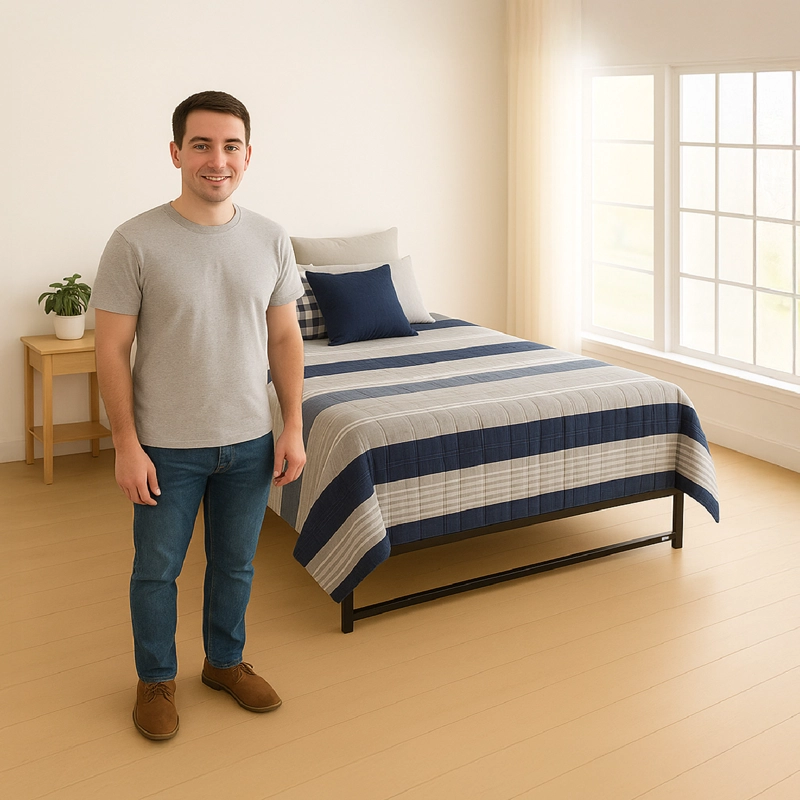 BASE PARA CAMA EUROPEA ACERO NEGRO 150X190 CM 2 PZA VINCENZI - 6