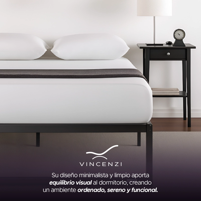 BASE PARA CAMA EUROPEA ACERO NEGRO 150X190 CM 2 PZA VINCENZI - 7