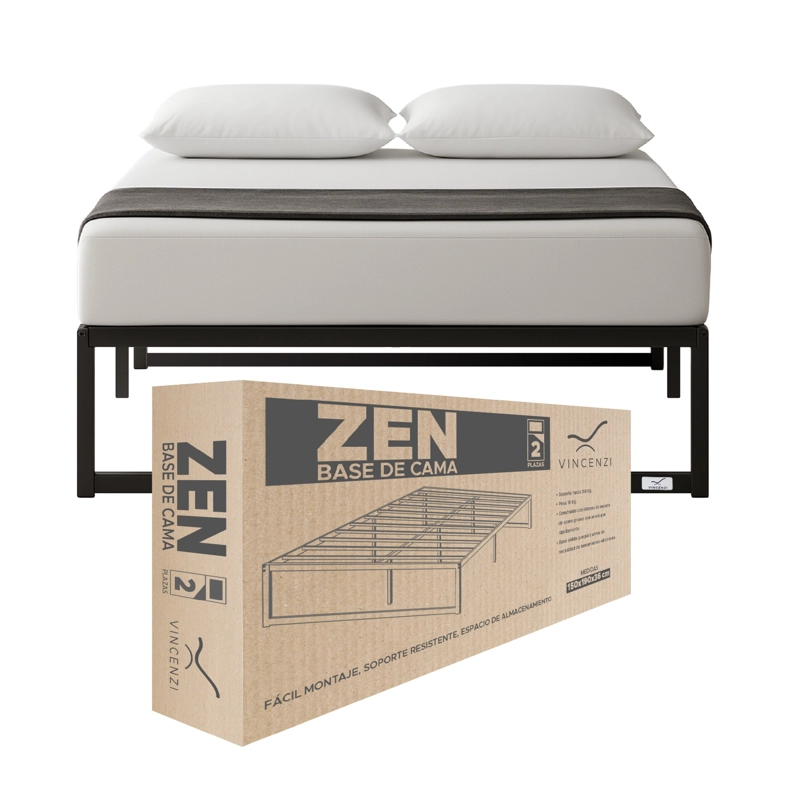 BASE PARA CAMA EUROPEA ACERO NEGRO 150X190 CM 2 PZA VINCENZI - 9