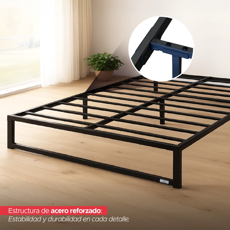 BASE PARA CAMA EUROPEA ACERO NEGRO 180X200 CM KING VINCENZI - 4