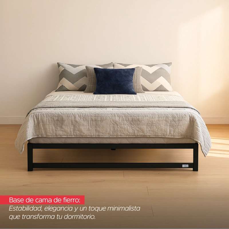 BASE PARA CAMA EUROPEA ACERO NEGRO 180X200 CM KING VINCENZI - 5