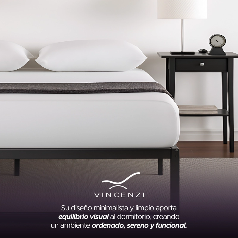 BASE PARA CAMA EUROPEA ACERO NEGRO 180X200 CM KING VINCENZI - 7