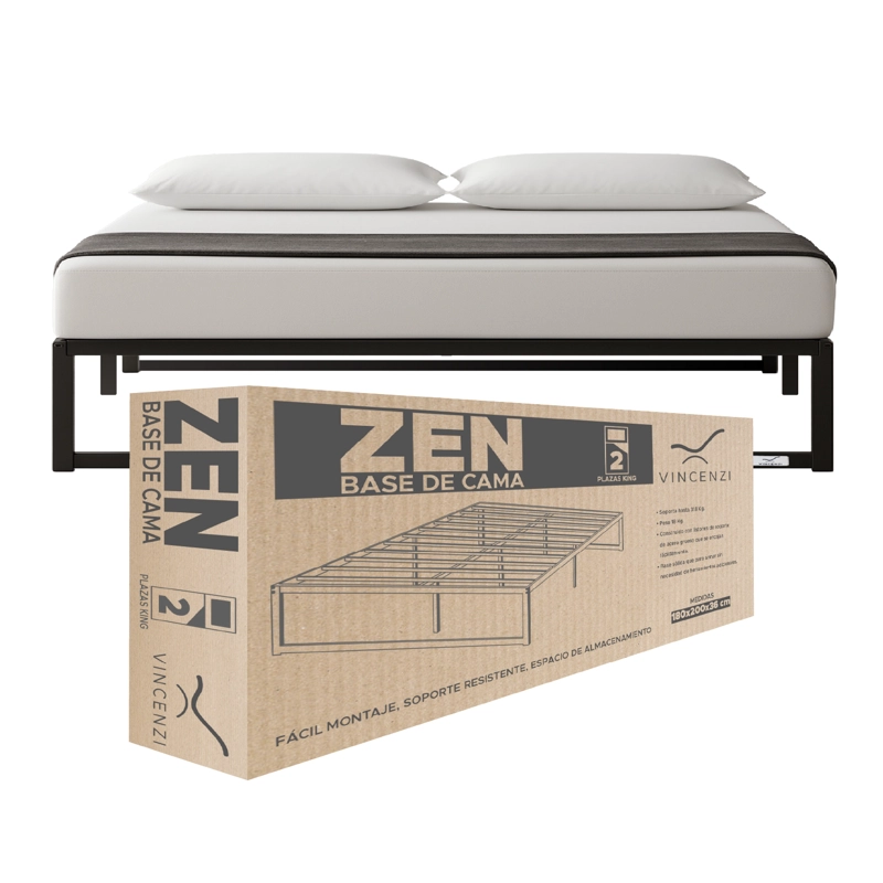 BASE PARA CAMA EUROPEA ACERO NEGRO 180X200 CM KING VINCENZI - 9