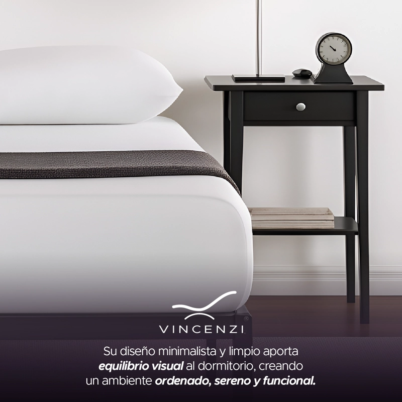 BASE PARA CAMA EUROPEA ACERO Y MADERA 90X190 1 PZA VINCENZI NEGRO - 7