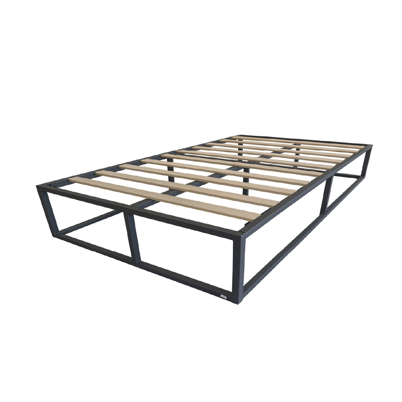 BASE PARA CAMA EUROPEA ACERO Y MADERA 105X190 1,5 P VINCENZI NEGRO - 1