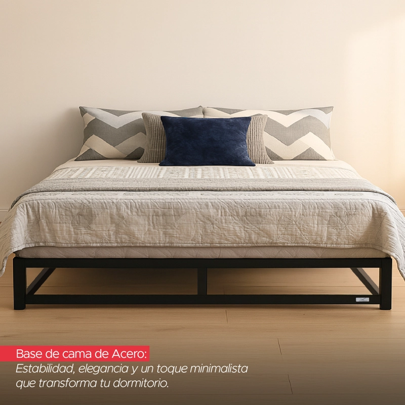 BASE PARA CAMA EUROPEA ACERO Y MADERA 200X200 SUPER KING VINCENZI - 5
