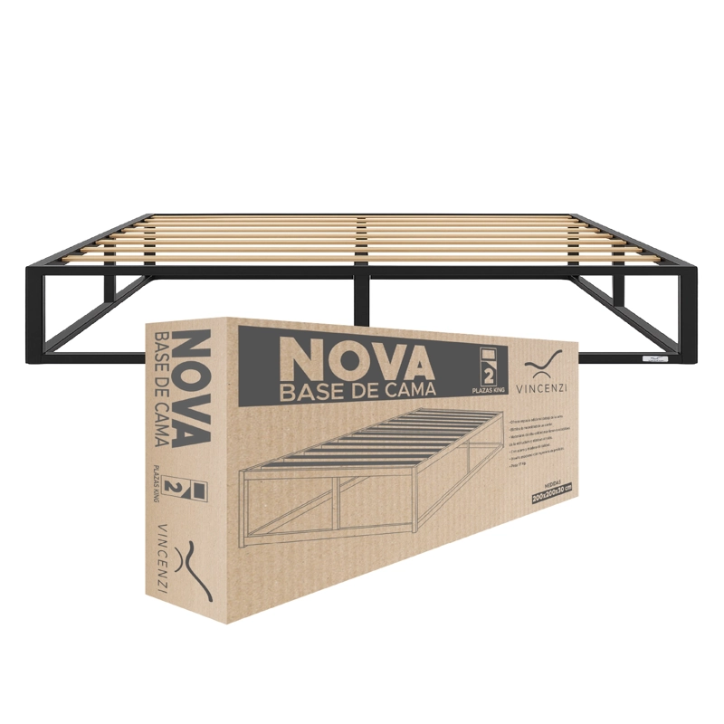 BASE PARA CAMA EUROPEA ACERO Y MADERA 200X200 SUPER KING VINCENZI - 9