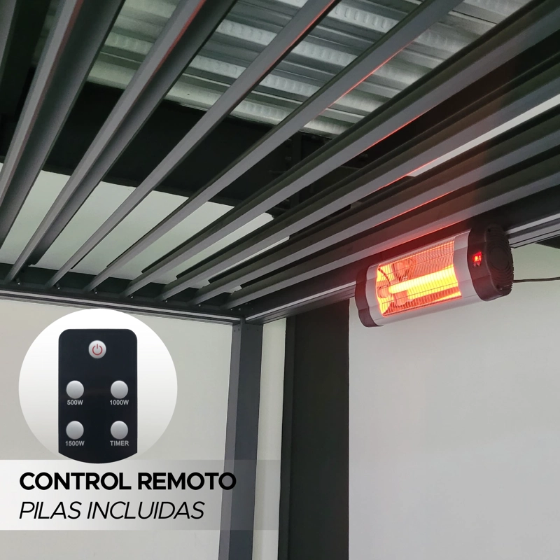 ACCESORIO PE RGOLA - CALEFACTOR DE TERRAZA 1500W VINCENZI NEGRO - 5
