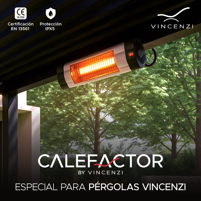 ACCESORIO PE RGOLA - CALEFACTOR DE TERRAZA 1500W VINCENZI NEGRO - 9