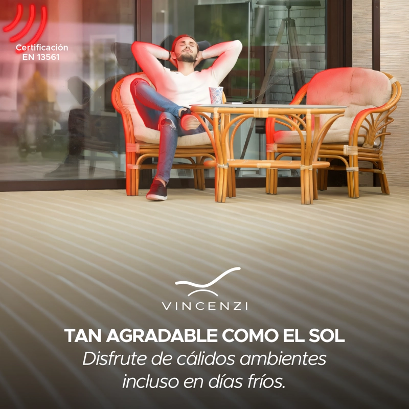 ACCESORIO PE RGOLA - CALEFACTOR DE TERRAZA 2500W VINCENZI NEGRO - 7