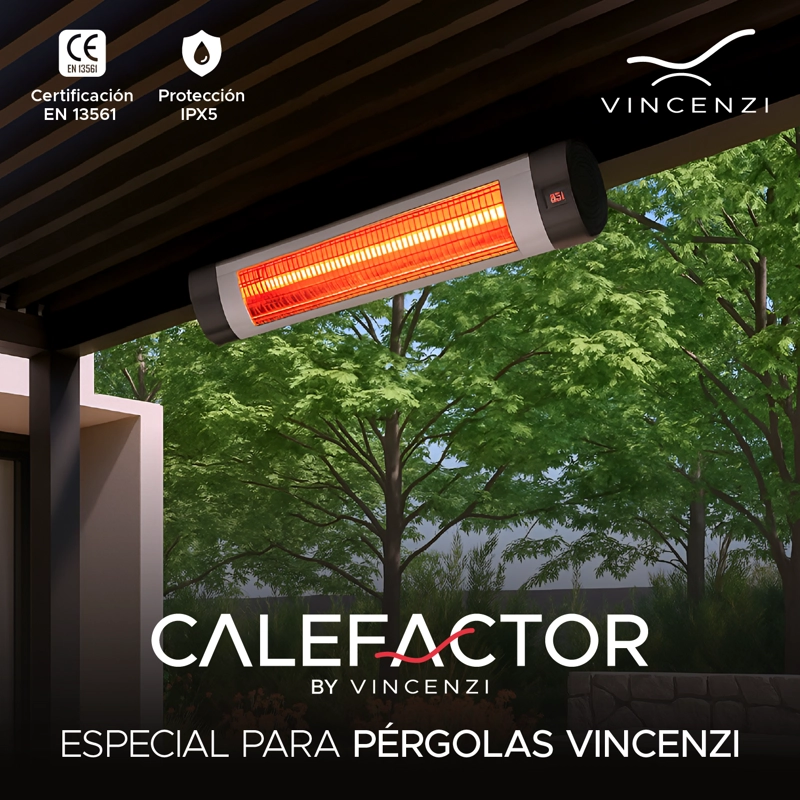 ACCESORIO PE RGOLA - CALEFACTOR DE TERRAZA 2500W VINCENZI NEGRO - 9