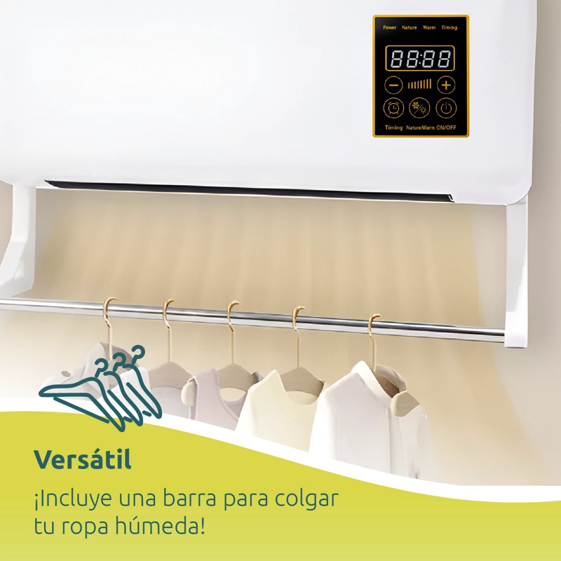 VENTILADOR Y SECADOR DE ROPA DE PARED 2 EN 1 BLANCO REBAJAS - 3