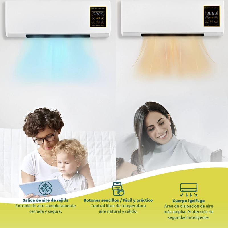VENTILADOR Y SECADOR DE ROPA DE PARED 2 EN 1 BLANCO REBAJAS - 6
