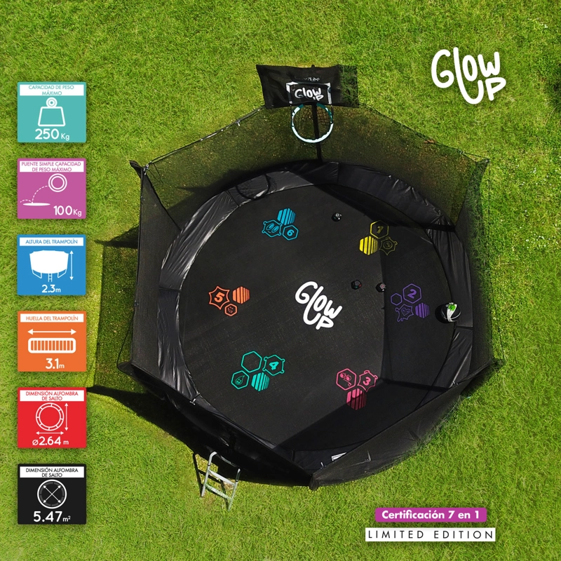 CAMA ELASTICA 6FT 183MT EDICION LTDA CON JUEGOS AGUA GLOWUP - 6