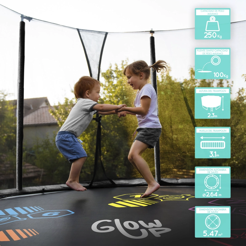 CAMA ELASTICA 6FT 183MT EDICION LTDA CON JUEGOS AGUA GLOWUP - 7