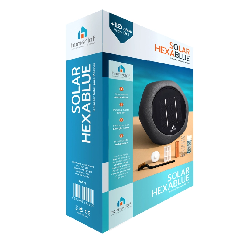 IONIZADOR SOLAR HEXAGONAL PARA PISCINA 150000 LTS HOMECLAF - 8