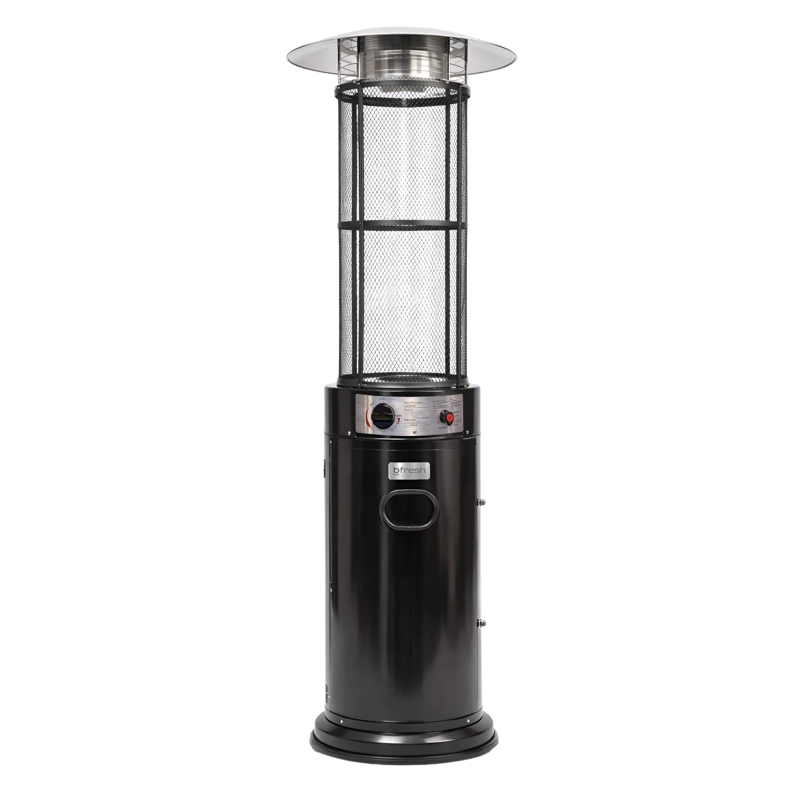 ESTUFA PATIO EXTERIOR CILINDRICA A GAS 12,5KW NEGRA BFRESH