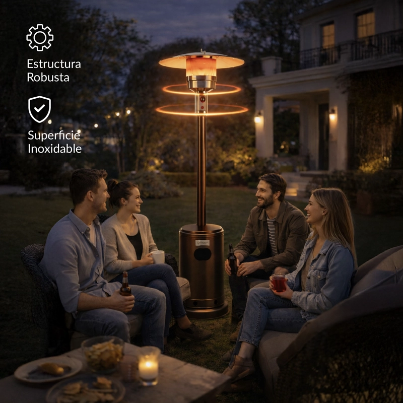 ESTUFA DE PATIO EXTERIOR A GAS 50,000 BTU ANTIVUELCO BFRESH MARRON OSCURO - 7