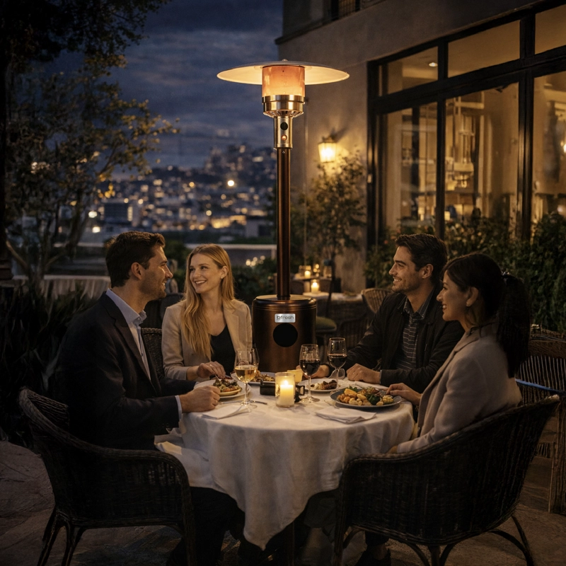ESTUFA DE PATIO EXTERIOR A GAS 50,000 BTU ANTIVUELCO BFRESH MARRON OSCURO - 9