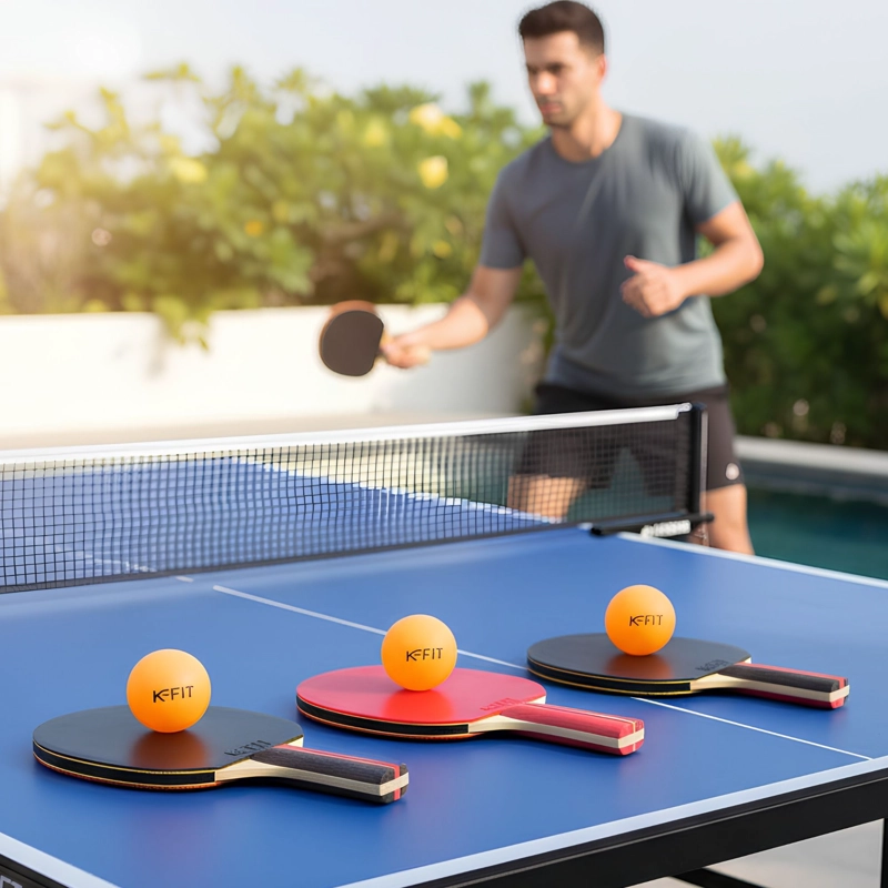 SET 4 PALETAS PING PONG + 30 PELOTAS + MALLA - 5