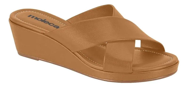 SANDALIA MUJER MOLECA CAMEL CRUZADA - 1