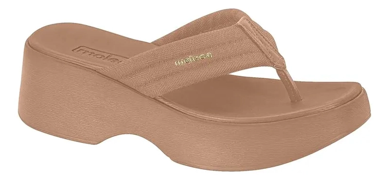 SANDALIA MUJER MOLECA CAMEL PLAYERA - 1