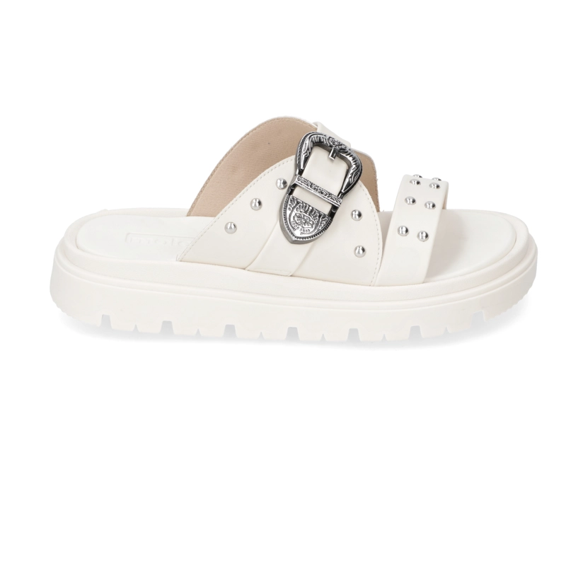 SANDALIA MUJER MOLECA BLANCA CON HEBILLA - 1