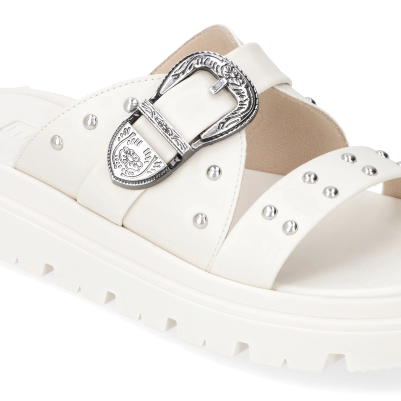 SANDALIA MUJER MOLECA BLANCA CON HEBILLA - 5