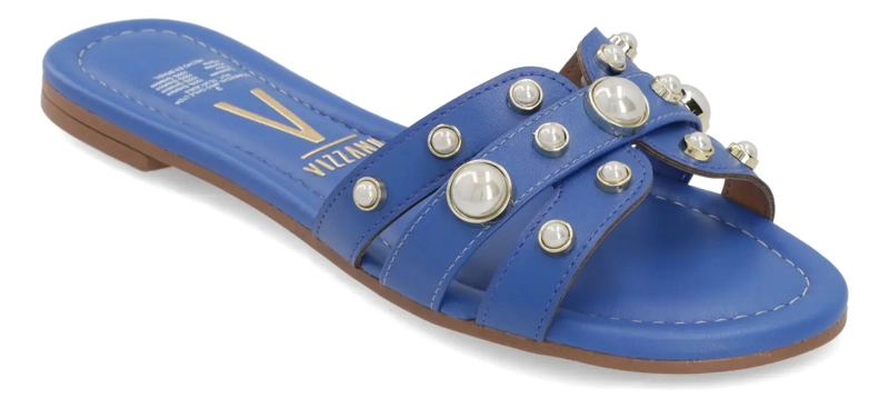 SANDALIA MUJER VIZZANO AZUL CON APLICACIONES PLATEADAS - 5