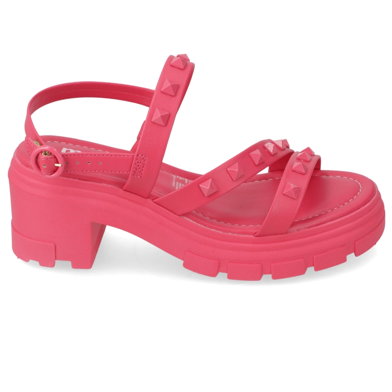 SANDALIAS TACO ANCHO 7CM MUJER MOLECA ECO CUERO FUCSIA - 2