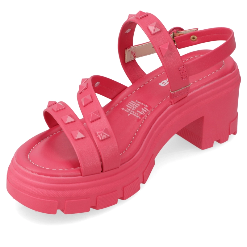SANDALIAS TACO ANCHO 7CM MUJER MOLECA ECO CUERO FUCSIA - 3