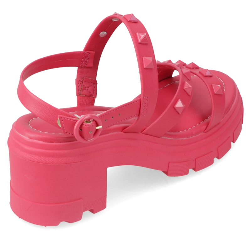 SANDALIAS TACO ANCHO 7CM MUJER MOLECA ECO CUERO FUCSIA - 5
