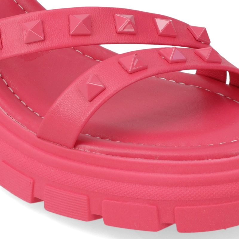 SANDALIAS TACO ANCHO 7CM MUJER MOLECA ECO CUERO FUCSIA - 6