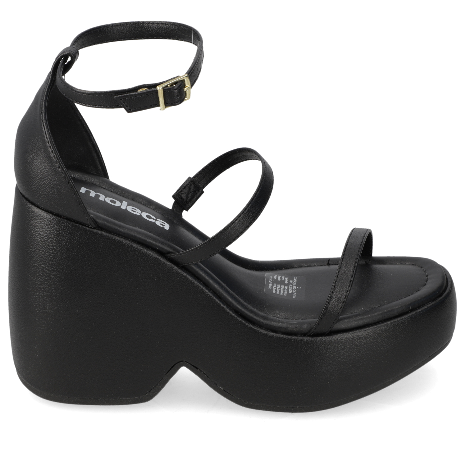 SANDALIA TACO MUJER MOLECA NEGRO - 2