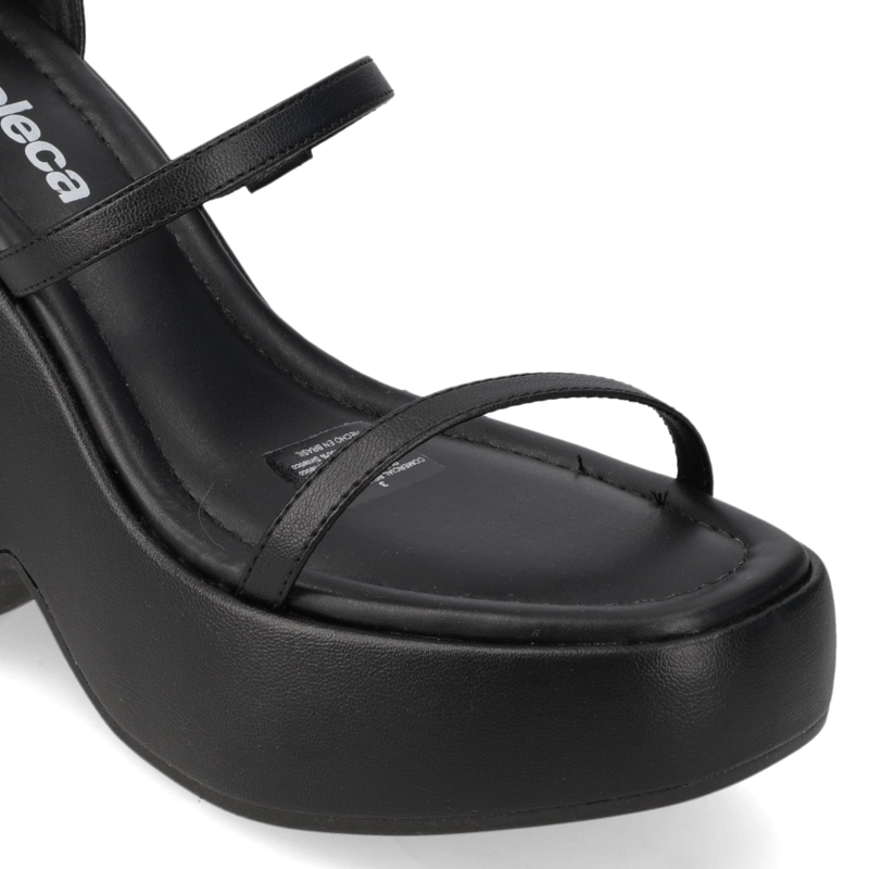 SANDALIA TACO MUJER MOLECA NEGRO - 6