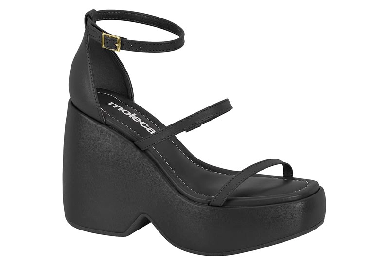 SANDALIA TACO MUJER MOLECA NEGRO - 7