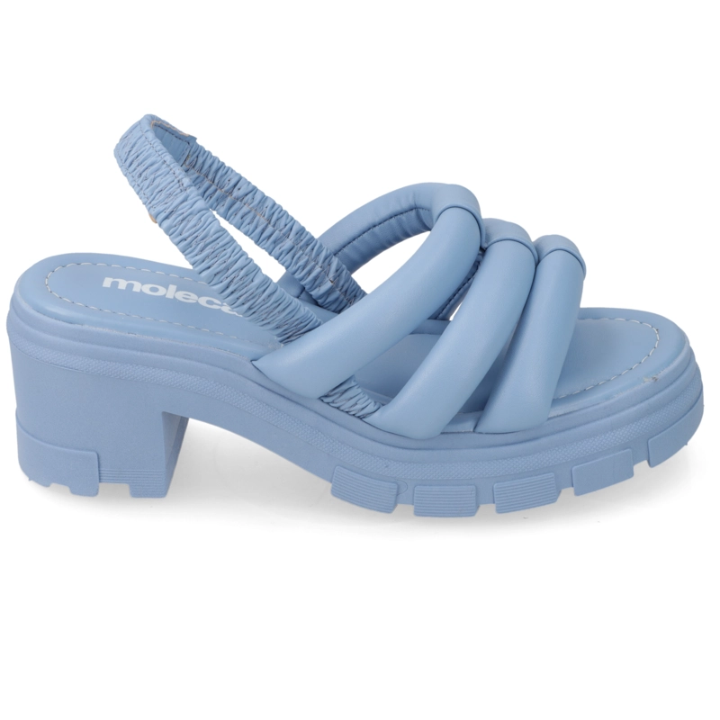 SANDALIATACO ANCHO 7CM MUJER MOLECA ECO CUERO AZUL - 2